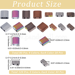 200шт 6 стильные стеклянные бусины SEED-CN0001-40