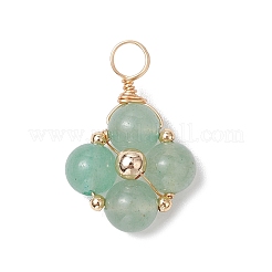 Круглые подвески из медной проволоки из натуральных смешанных драгоценных камней PALLOY-JF03047