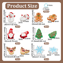 62 шт. 7 стиля силиконовых бусин с рождественской тематикой и 50 шт. пластиковых колец-маркеров для вязания SIL-BC0001-07