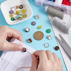 30 шт. 5-х цветные пуговицы с тремя отверстиями из сплава на ножке BUTT-NB0002-04