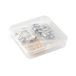 60шт 3 цвета латунные концы шнура KK-FS0001-76