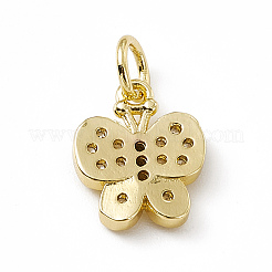 Подвески-бабочки из латуни с микропаве из прозрачного кубического циркония ZIRC-F132-37G