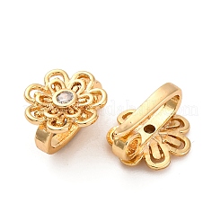 Застежки-крючки из латуни с микропаве из прозрачного кубического циркония KK-H513-13G