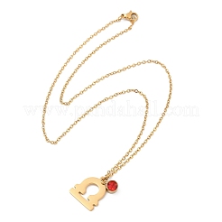 Ожерелья с подвеской в виде созвездия из нержавеющей стали 304 с дрелью из стекла и камнями рождения&nbsp;STAS-D305-08G-G