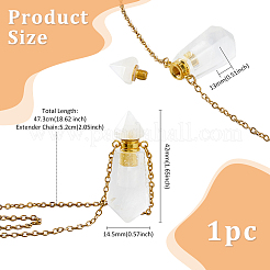 1 шт. натуральный кварцевый кристалл граненый шестиугольная призма флакон духов горный хрусталь кулон ожерелья&nbsp;NJEW-FH0001-17G-02