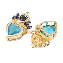 Латунь со стеклянными подвесками со стразами&nbsp;KK-G552-05G