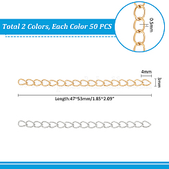 100 шт. 2-х цветный удлинитель цепи из нержавеющей стали 304 STAS-UN0060-92