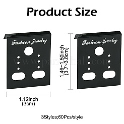 180 шт. 3 стиля прямоугольных пластиковых карточек для демонстрации сережек EDIS-FS0001-01D