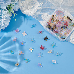 100 шт. подвески-бабочки из прозрачного стекла&nbsp;FIND-HY0003-79