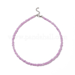 7шт 7 цветных стеклянных ожерелья из бисера набор для женщин NJEW-JN04182