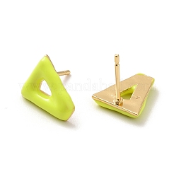 Треугольные серьги-гвоздики с эмалью&nbsp;EJEW-K093-04G