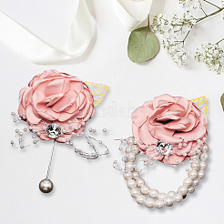 Запястье с имитацией цветка из шелковой ткани AJEW-WH0285-18C