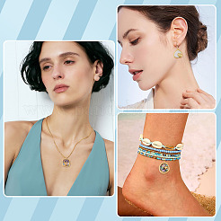 6 шт. 6 стиля подвески из нержавеющей стали 304 с натуральными ракушками&nbsp;STAS-TA0005-42