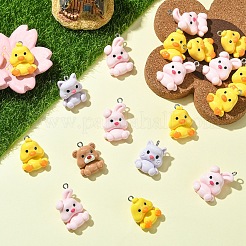 20 шт. подвески из непрозрачной смолы в виде животных&nbsp;CRES-YW0002-51