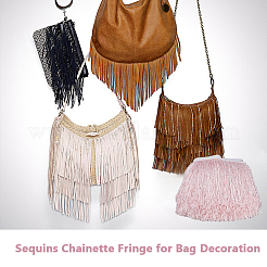 Кружевная лента из полиэстера с кисточками&nbsp;DIY-WH0430-568