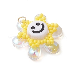 Подвески из стеклянных бусин в виде подсолнухов&nbsp;PALLOY-MZ01014-04