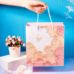 6 шт. прямоугольные бумажные подарочные пакеты с цветами и веревочными ручками&nbsp;ABAG-TA0001-29A