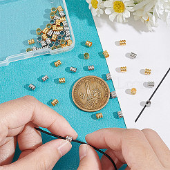 60 шт. 2-х цветные бусины из нержавеющей стали 201&nbsp;STAS-UN0051-11