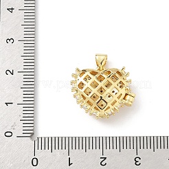 Подвески-медальоны в форме сердца из латуни с прозрачным кубическим цирконием KK-B141-10G