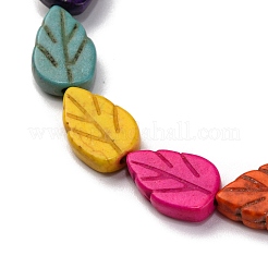 Осенняя тема нити синтетических бирюзовых бусин TURQ-G116-9x14mm-14