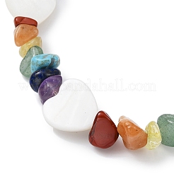 Эластичный браслет из натуральных и синтетических драгоценных камней и ракушек BJEW-JB09897-01