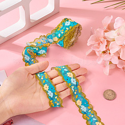 6 м полиэстеровая кружевная лента с цветочной вышивкой OCOR-TAC0015-14