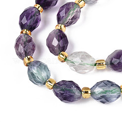 Природных красочные флюорита бисер нитей G-N342-53-8x6-11
