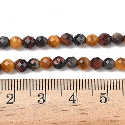Трехцветные нити бусин из натурального тигрового глаза&nbsp;G-L642-F08-4mm