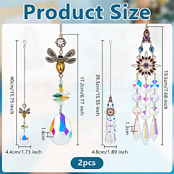 2 шт. 2 стиля подвесных ловцов солнца для стеклянных окон&nbsp;HJEW-OC0001-45