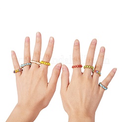 30 шт. 6 цвета круглые кольца из бисера из бисера&nbsp;RJEW-SZ0001-01