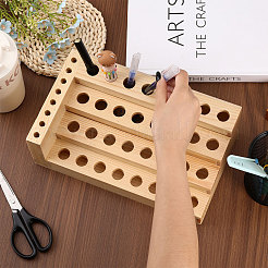 4-ярусная деревянная стойка для покраски AJEW-WH0016-07