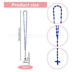5 шт. плетеный нейлоновый шнур ожерелье с подвеской в виде креста&nbsp;NJEW-DC0001-10C