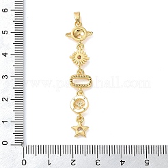 Латунные микропаве прозрачные подвески с фианитом&nbsp;KK-D101-01D-G