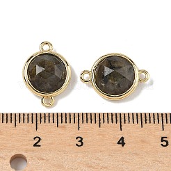Латунный паве натуральный лабрадорит граненый плоский круглый соединительный элемент подвески G-U028-04G-16