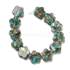 Окрашенная натуральная императорская яшма с нитями смоляных бусин G-G083-G01-01