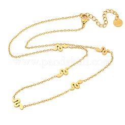 Комплекты из серег-гвоздиков и ожерелий в форме змеи из нержавеющей стали 304 для женщин SJEW-P003-02G