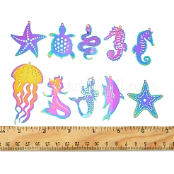 20 шт. 10 стиля ионное покрытие (IP) 201 нержавеющая сталь травленый металл украшения подвески&nbsp;STAS-FS0001-52