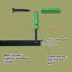 Вешалка для медалей из модного дерева ODIS-WH0041-154