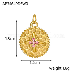 Подвески из нержавеющей стали 304 с микропаве из стразов&nbsp;STAS-OY005-55G