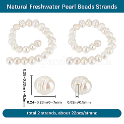 3 нить бусин из натурального культивированного пресноводного жемчуга PEAR-BBC0001-24