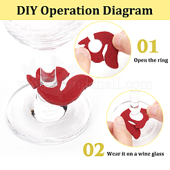 24 шт. 24-х цветные фетровые подвески для бокалов вина AJEW-BC0004-19