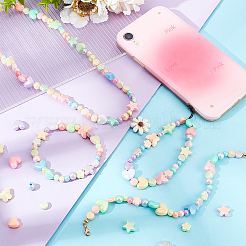 220 шт. 8-х видов матовых непрозрачных акриловых бусин SACR-GA0001-04