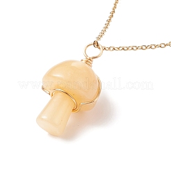 Ожерелья с подвесками из натуральных и синтетических грибов из смешанных камней&nbsp;NJEW-JN03967