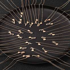 Ожерелья из сплава с подвеской в виде сердца и буквы для женщин NJEW-FS0001-09M