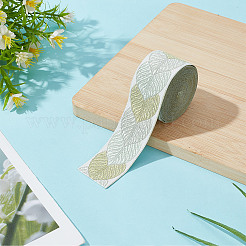 Полиэфирная жаккардовая лента в виде листьев для аксессуаров одежды OCOR-WH0097-23A