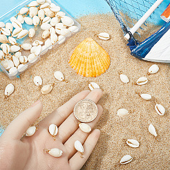 100 шт. подвески из натуральной окрашенной ракушки каури SHEL-BBC0001-11
