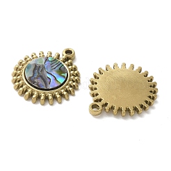 Подвески из нержавеющей стали 304 с покрытием из натуральной раковины морского ушка/белой раковины&nbsp;STAS-U037-02G-02