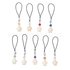 Окрашенные синтетические ремешки из бирюзового черепахового цвета для мобильных телефонов HJEW-JM03761