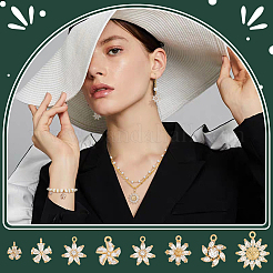 16 шт. 8 стиля латунных подвесок с прозрачными кубическими цирконами KK-PH0012-76