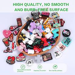 12шт 4 цвета силиконовые фокусные бусины SIL-SZ0001-41